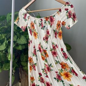 AMBIANCE White Floral Off The Shoulder Dress